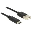 DELOCK Cable USB Type-C 2.0 vyriškas > USB 2.0 tipo A kištukas 1 m juodas