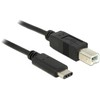 DELOCK Cable USB Type-C 2.0 vyriškas > USB 2.0 Type B kištukas 1 m juodas