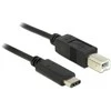 DELOCK Cable USB Type-C 2.0 vyriškas > USB 2.0 Type B kištukas 1 m juodas