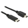 DELOCK Cable USB Type-C 2.0 male > USB 2.0 type Mini-B male 1 m juodas