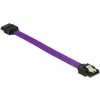 KABELIS SATA DATA III (6GB/S) F/F 10CM Z ZATRZASKAMI METALOWYMI Violetinis PREMIUM DELOCK