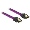 DELOCK 83689 Delock SATA laidas 6 Gb/s 20 cm tiesi / tiesi metalinė violetinė Premium