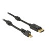 KABELIS DISPLAYPORT MINI(M) ZE ŚRUBĄ->DISPLAYPORT(M) V1.2 1M 4K JUODA DELOCK