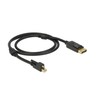 KABELIS DISPLAYPORT MINI(M) ZE ŚRUBĄ->DISPLAYPORT(M) V1.2 1M 4K JUODA DELOCK