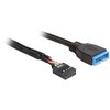 Delock USB 19 kontaktas - USB 9 kontaktas, 0,45 m, Juoda (83776)