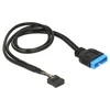 Delock USB 19 kontaktas - USB 9 kontaktas, 0,45 m, Juoda (83776)