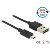 DELOCK Cable EASY-USB 2.0 Type-A male > EASY-USB 2.0 Type Micro-B male juodas 2 m
