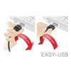 KABELIS USB MICRO(M) KAMPINIS GÓRA/DÓŁ->USB-A(M) 2.0 3M EASY-USB JUODA DELOCK