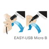 KABELIS USB MICRO(M) KAMPINIS GÓRA/DÓŁ->USB-A(M) 2.0 3M EASY-USB JUODA DELOCK