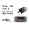 KABELIS USB MICRO(M) KAMPINIS GÓRA/DÓŁ->USB-A(M) 2.0 3M EASY-USB JUODA DELOCK