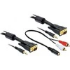 Delock Kabelis VGA + Sound 3m Stecker-Stecker
