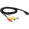 Delock Jack 3,5 mm į RCA kabelis su kampine jungtimi