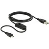 Delock USB-A - mikroUSB laidas su jungikliu