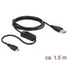 USB kabelis Delock USB-A - mikroUSB 1,5 m juodasis (84803)