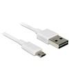 DELOCK kabelis EASY-USB 2.0 A tipo kištukas > EASY-USB 2.0 Type Micro-B vyriškas baltas 1 m
