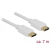 Delock Kabelis DisplayPort 1.2 Stecker > DisplayPort Stecker baltas 4K 60 Hz 7m