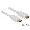 Delock Kabelis DisplayPort 1.2 Stecker > DisplayPort Stecker baltas 4K 60 Hz 7m