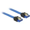DELOCK Cable SATA 6 Gb/s lizdas tiesus > SATA lizdas tiesus 20cm mėlynas su auksiniais spaustukais
