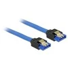 DELOCK Cable SATA 6 Gb/s lizdas tiesus > SATA lizdas tiesus 20cm mėlynas su auksiniais spaustukais