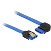 DELOCK Cable SATA 6 Gb/s lizdas tiesus > SATA lizdas stačiu kampu 30cm mėlynas su auksiniais spaustukais