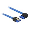 DELOCK Cable SATA 6 Gb/s lizdas tiesus > SATA lizdas stačiu kampu 30cm mėlynas su auksiniais spaustukais