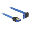 DELOCK Cable SATA 6 Gb/s lizdas tiesus > SATA lizdas į viršų kampuotas 30cm mėlynas su auksiniais spaustukais