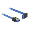 DELOCK Cable SATA 6 Gb/s lizdas tiesus > SATA lizdas į viršų kampuotas 30cm mėlynas su auksiniais spaustukais