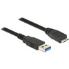 DELOCK Cable USB 3.0 Type-A male > USB 3.0 Type Micro-B male 0,5 m juodas