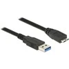 DELOCK Cable USB 3.0 Type-A male > USB 3.0 Type Micro-B male 2.0 m juodas