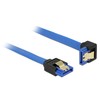 DELOCK Cable SATA 6 Gb/s lizdas tiesus > SATA lizdas žemyn kampuotas 100cm mėlynas su auksiniais spaustukais
