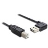 DELOCK kabelis EASY-USB 2.0 tipo A kištukinis kampu į kairę / dešinę > USB 2.0 Type-B vyriškas 0,5 m