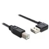 DELOCK kabelis EASY-USB 2.0 tipo A kištukinis kampu į kairę / dešinę > USB 2.0 Type-B vyriškas 0,5 m
