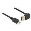 KABELIS USB MINI(M)->USB-A(M) 2.0 0.5M KAMPINIS GÓRA/DÓŁ EASY-USB JUODA DELOCK