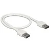 DELOCK kabelis EASY-USB 2.0 A tipo kištukas > EASY-USB 2.0 Type-A vyriškas 0,5 m baltas