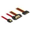 Delock SATA 6 Gb/s, 7 kontaktų moteriškas + 15 kontaktų maitinimo SATA vyriškas - 22 kontaktų SATA (85228)