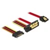 Delock Kabelis SATA 6 Gb/s 7 Pin Buchse + SATA Power 15 Pin Stecker > SATA 22 Pin