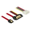 Delock Kabelis SATA 6 Gb/s 7 Pin Buchse + Molex Power 4 Pin Stecker > SATA 22 Pin