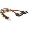 Delock Kabelis Power Floppy Stecker > 2 x SATA 15 Pin Buchse Metall 20 cm Delock
