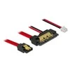 DELOCK Cable SATA 6 Gb/s 7 kontaktų lizdas + 2 kontaktų maitinimo lizdas > SATA 22 kontaktų lizdas tiesus (5 V) metalinis 30 cm