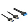 Delock Kabelis USB 3.0 Pfostenbuchse 2,00mm 19 Pin 2 x USB 3.0