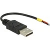 Delock kabelis USB 2.0 A vyriškas > 2 x atviri kabelio galai galia 10 cm Raspberry Pi