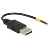 Delock kabelis USB 2.0 A vyriškas > 2 x atviri kabelio galai galia 10 cm Raspberry Pi
