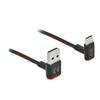 KABELIS USB-C(M)->USB-A(M) 2.0 1.5M KAMPINIS GORA JUODA DELOCK