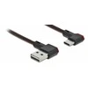 KABELIS USB-C(M)->USB-A(M) 2.0 0.5M KAMPINIS PRAWO Juodas DELOCK