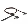 KABELIS USB-C(M)->USB-A(M) 2.0 0.5M KAMPINIS PRAWO Juodas DELOCK