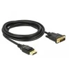 DELOCK Cable Displayport 1.2 male > DVI 24+1 male passive 3 m juodas