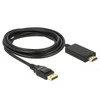 DELOCK Cable Displayport 1.2 male > High Speed HDMI-A vyriškas pasyvus 4K 3 m juodas