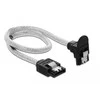 Delock SATA 6 Gb/s Kabelis gerade auf unten gewinkelt 30 cm transparent