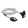 Delock SATA 6 Gb/s Kabelis gerade auf unten gewinkelt 50 cm transparent