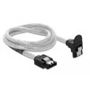 Delock SATA 6 Gb/s Kabelis gerade auf unten gewinkelt 70 cm transparent